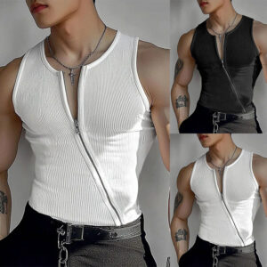 Men's Ribbed Full-Zip Pure Vest