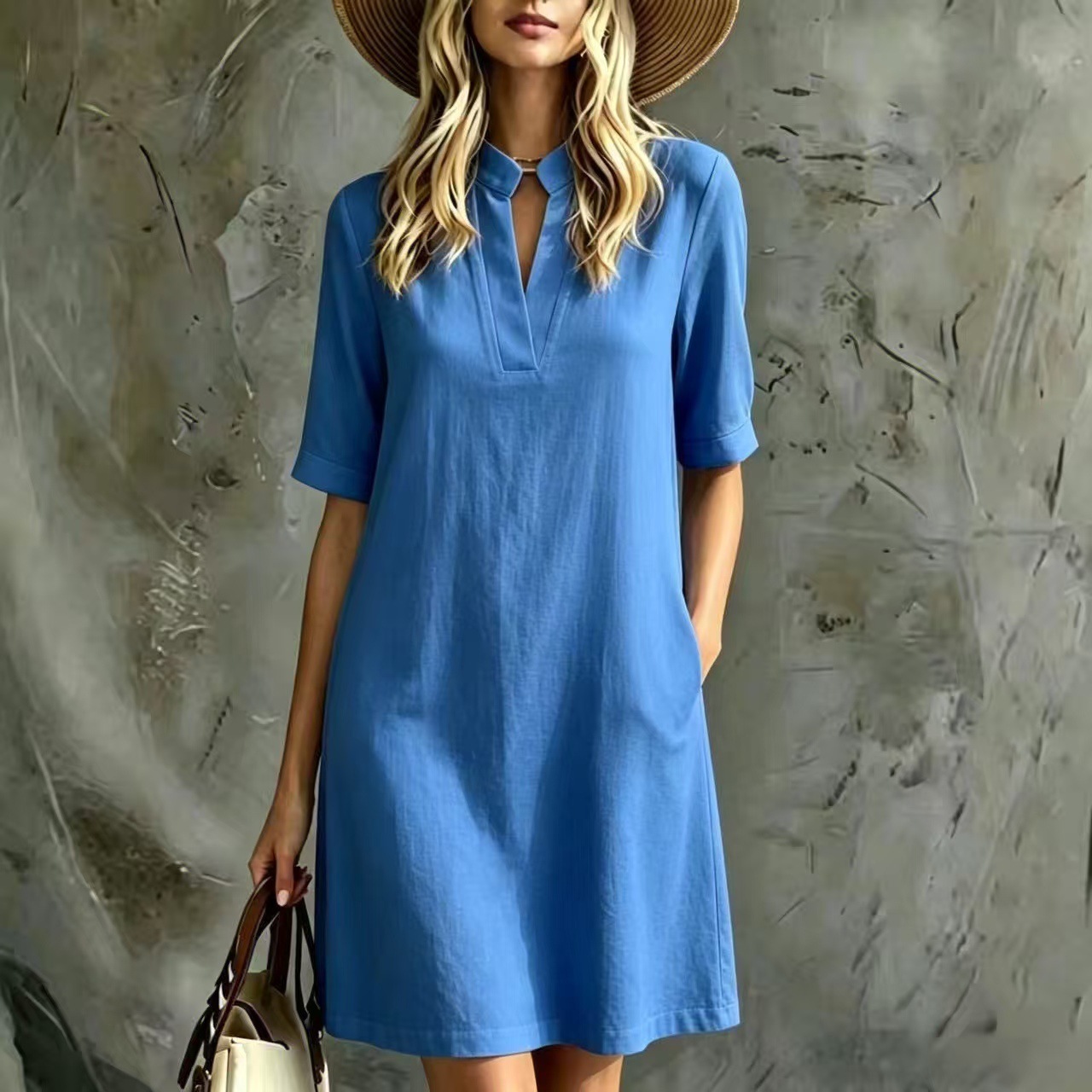 Elegant Straight-cut Womens Dress New Style - Image 3