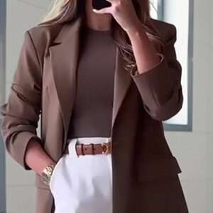 New Arrival High-end Elegant Solid-color Coat For Plus-size Women